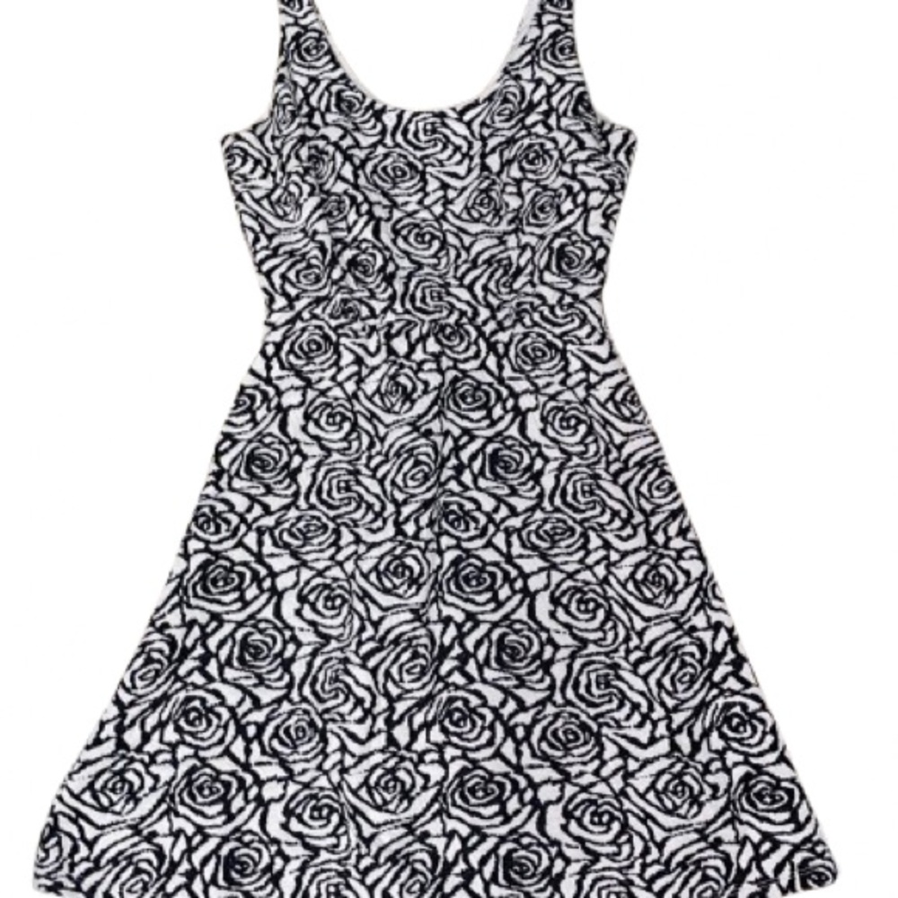 Charming Charlie Size S Floral Black and White Dress